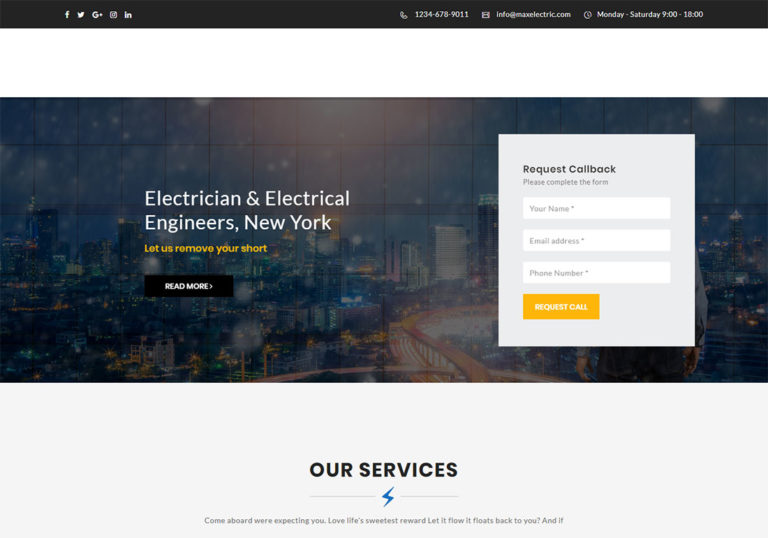 21 Best Electrician Website Templates (HTML & WordPress) - Colorlib