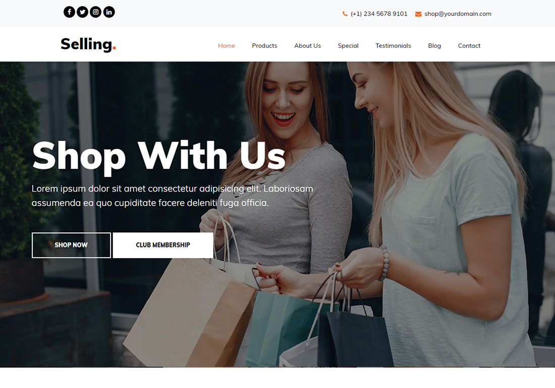 Free Ecommerce Html Template