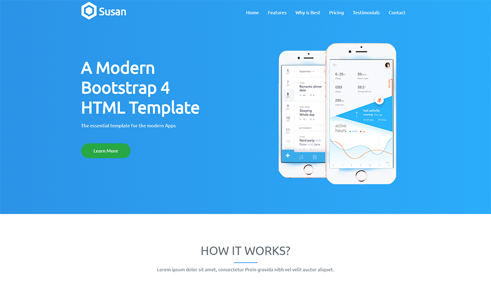 Susan - App Landing HTML5 Template Landing Page Template