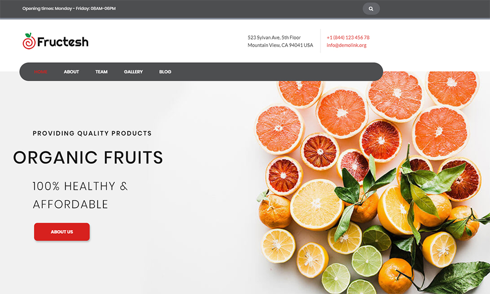 Fructesh - Organic Fruits Delivery Multipurpose Modern Elementor WordPress Theme