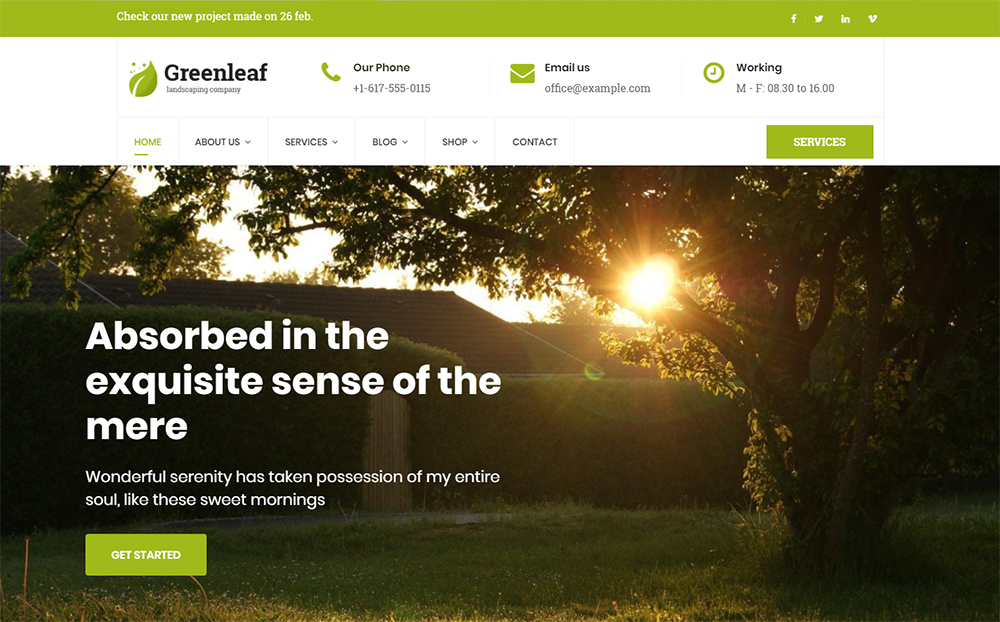 Greenleaf - Gardening, Lawn & Landscaping Joomla Template