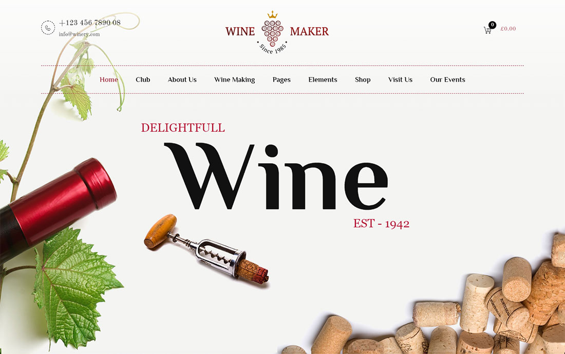 wine maker wine shop WordPress theme