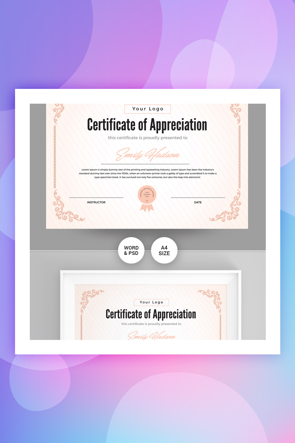 Appreciation Certificate Template
