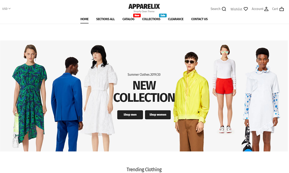 Clean Multipurpose Shopify Theme for Apparel Brand - Apparelix