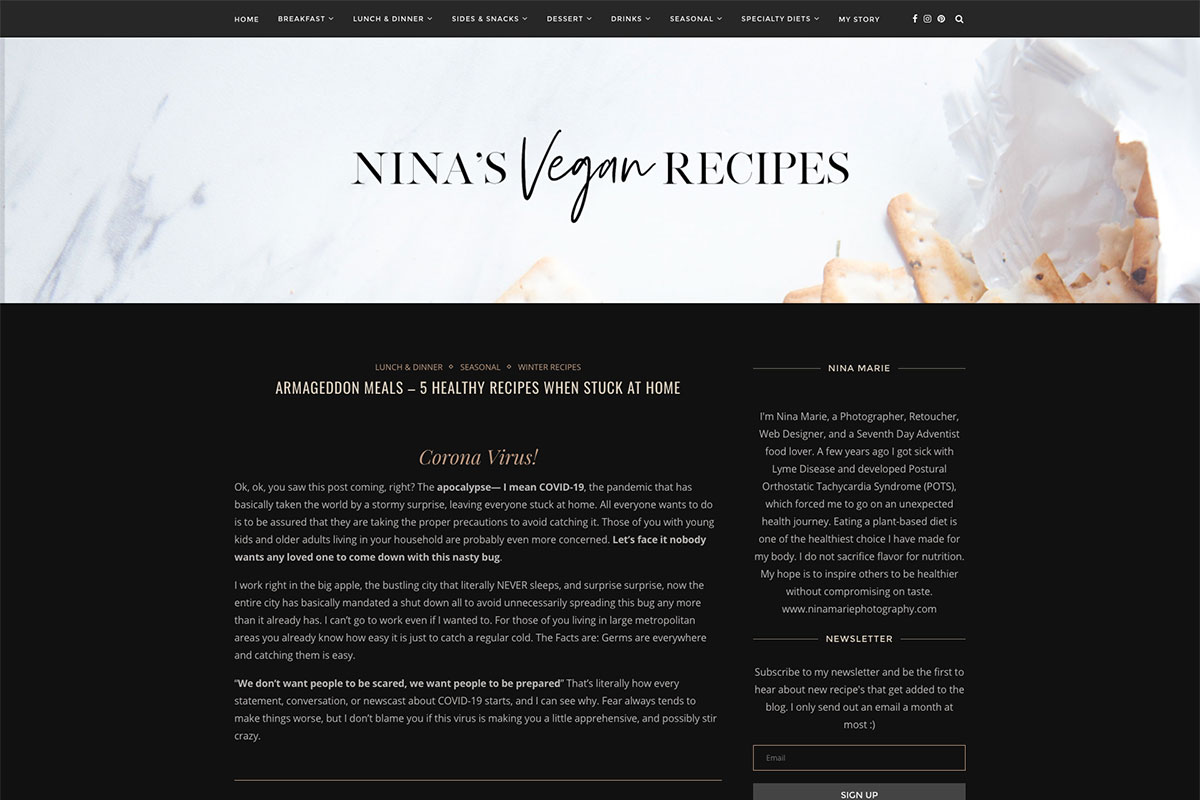 Nina’s Vegan Recipes