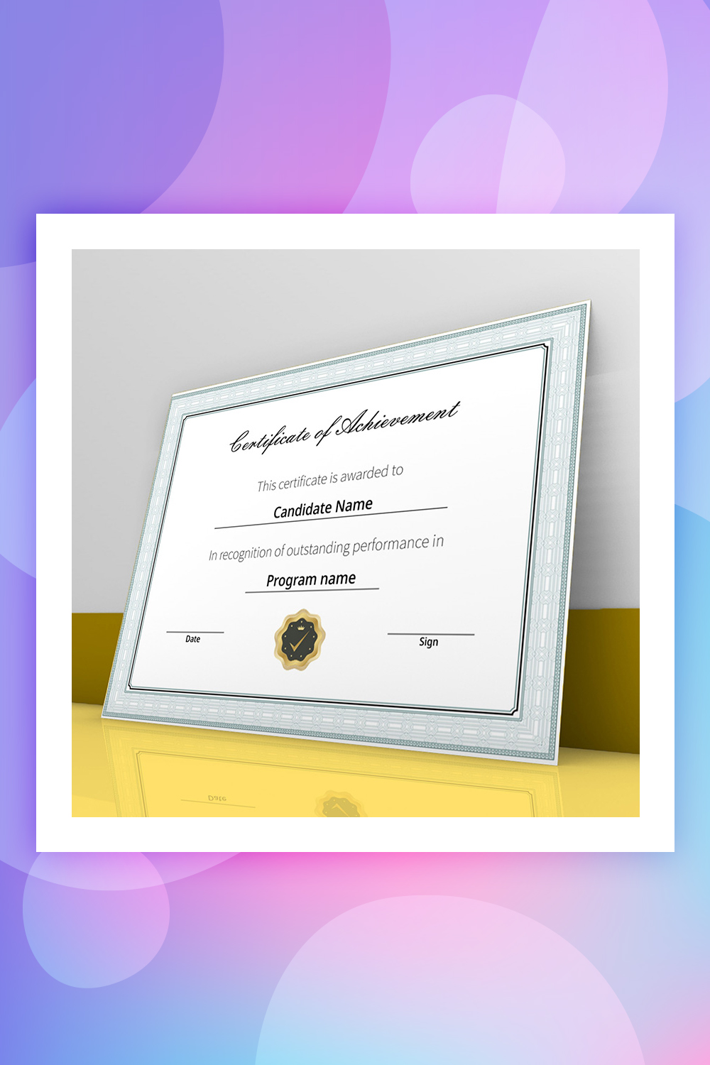 25 Attention-Grabbing Certificate Templates - Colorlib Regarding High Resolution Certificate Template