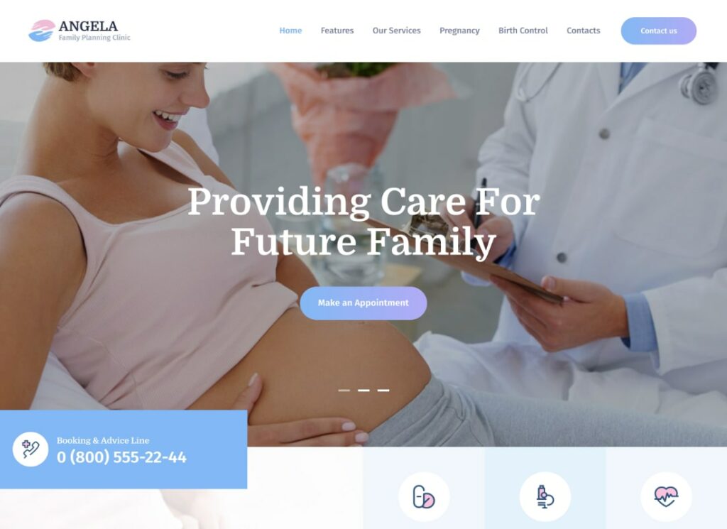 Angela | Family Planning & Pregnancy Clinic WordPress Theme