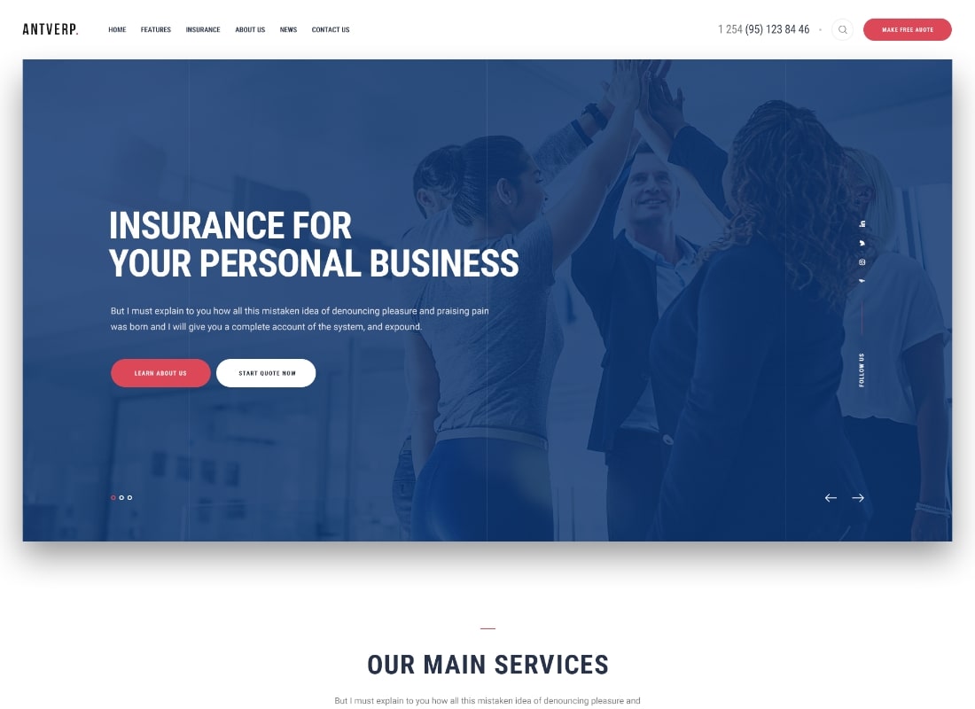 Antverp | An Insurance & Financial Advising WordPress Theme