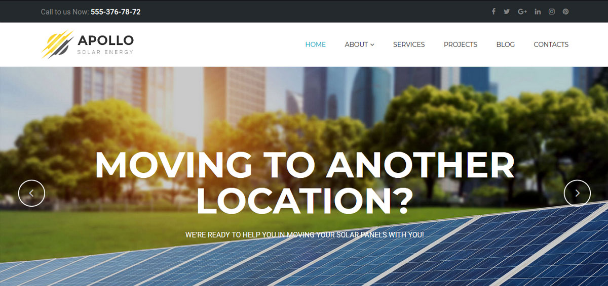 Solar energy website template