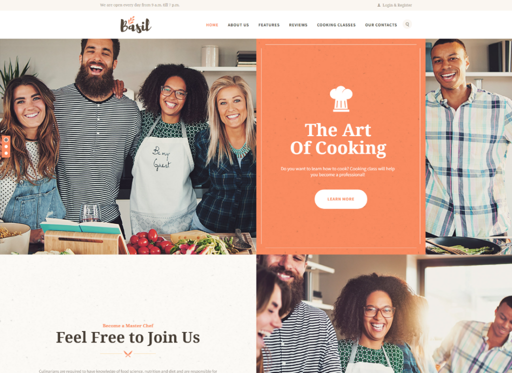Basil - Cooking Classes and Workshops WordPress Theme
