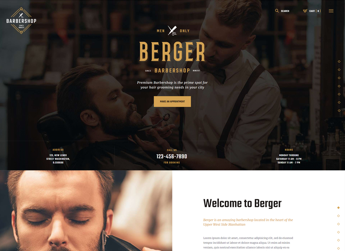 Berger | Barbershop & Tattoo WordPress Theme