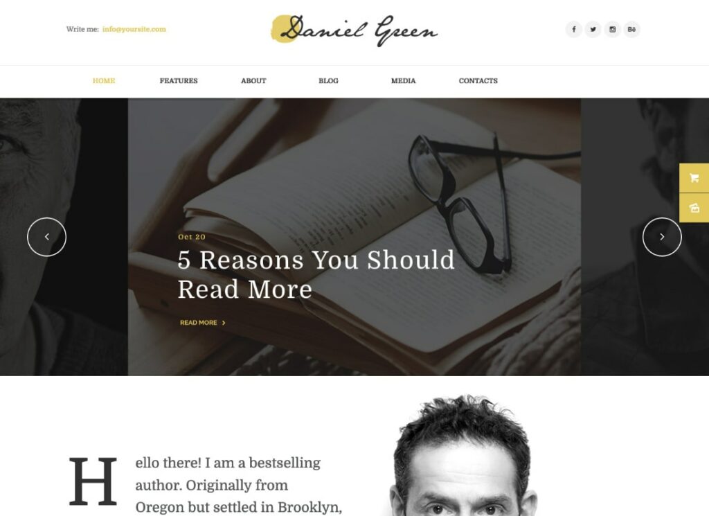 Daniel Green | Blog for Writers and Journalists With Bookstore WordPress Theme