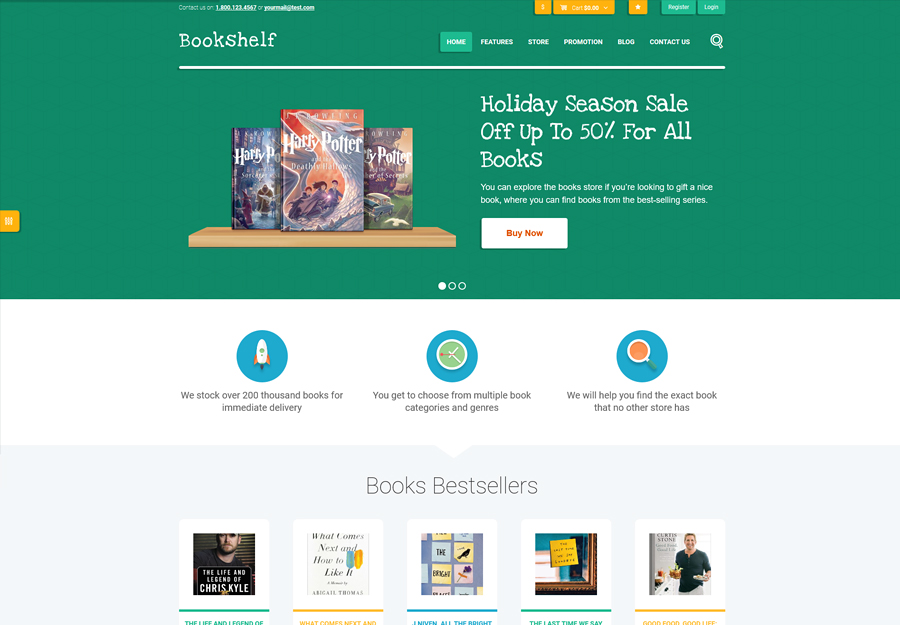Bookshelf | Books & Media Online Store WordPress Theme