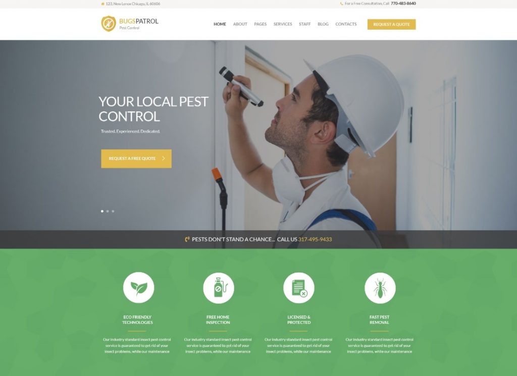 BugsPatrol | Pest & Insects Control Disinsection Services WordPress Theme