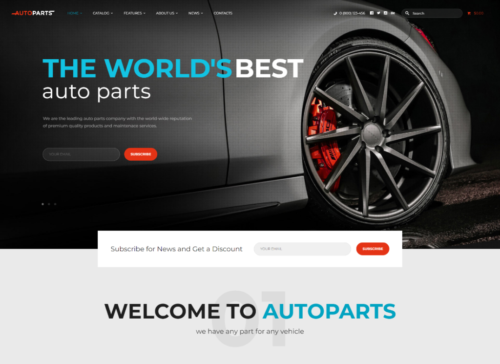 AutoParts | Car Parts Store & Auto Services WordPress Theme + Elementor