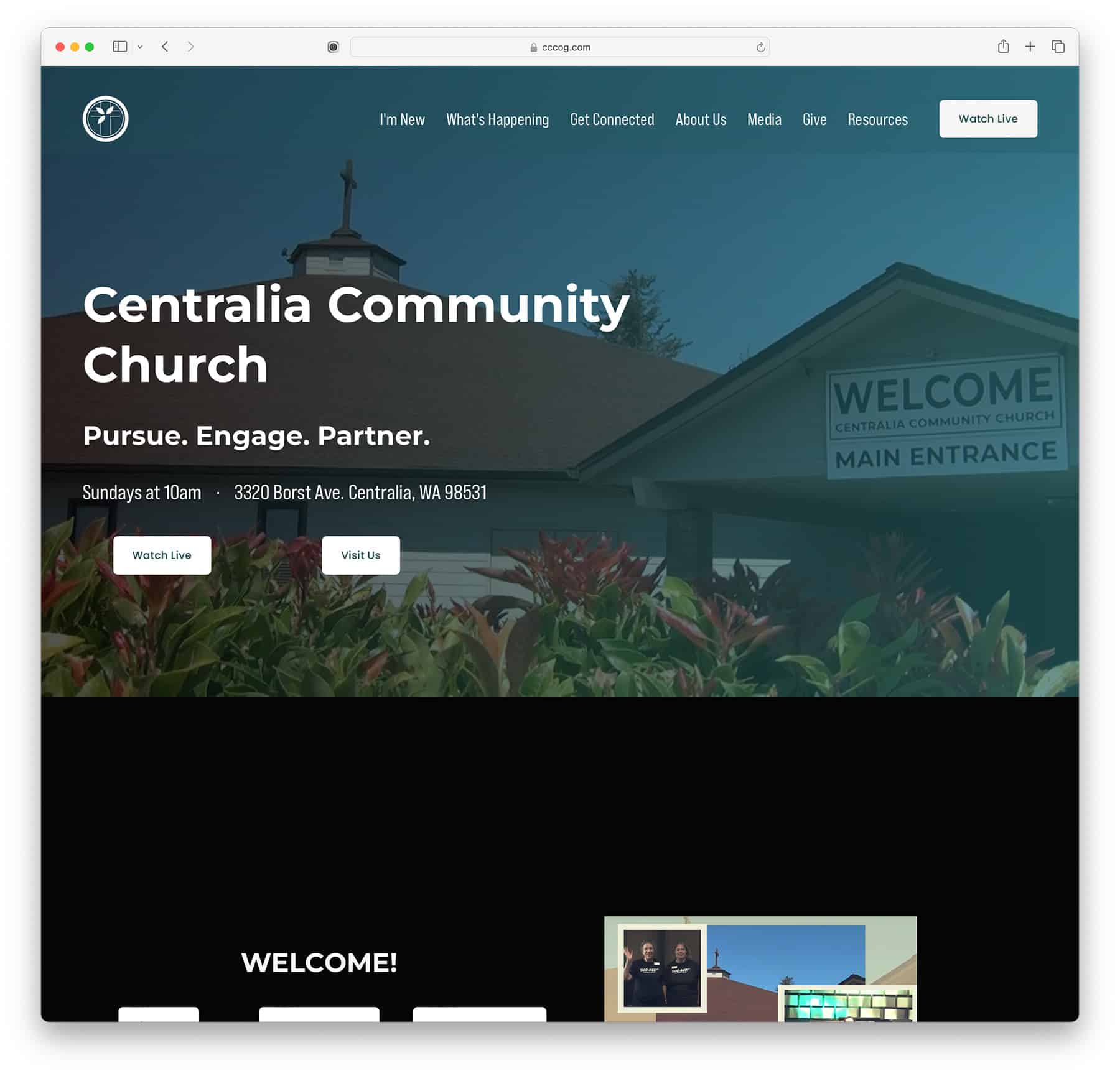 Centralia Community Church website made with Squarespace