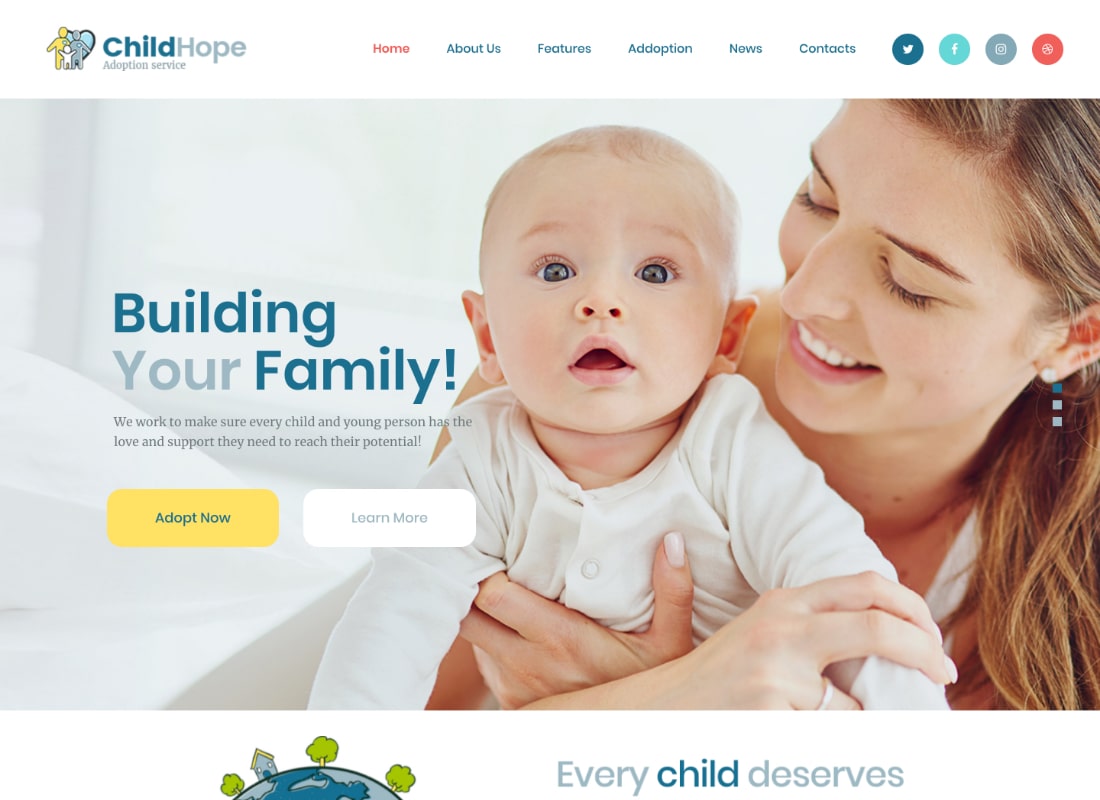 ChildHope | Child Adoption Service & Charity WordPress Theme
