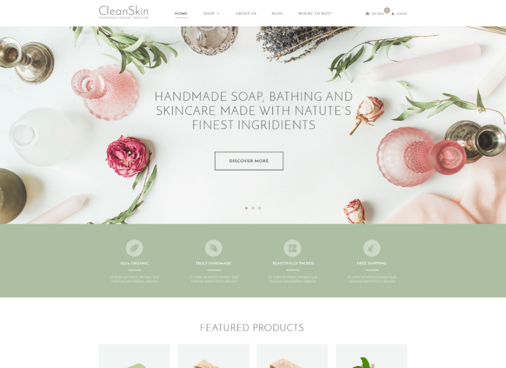 CleanSkin - Handmade Organic Soap & Natural Cosmetics Shop WordPress Theme