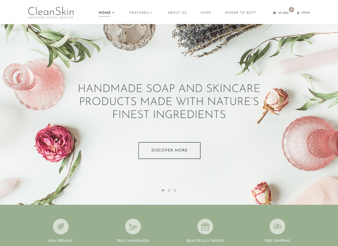 Handmade Organic Soap & Natural Cosmetics Shop WordPress Theme