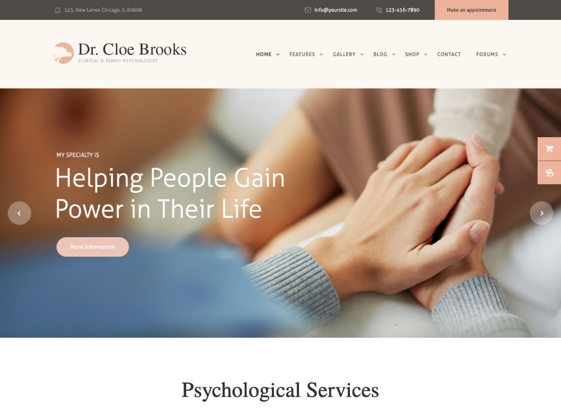 Cloe Brooks - Psychology, Counseling & Medical WordPress Theme + RTL
