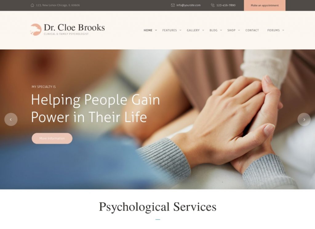 Cloe Brooks | Psychology, Counseling & Medical WordPress Theme + RTL