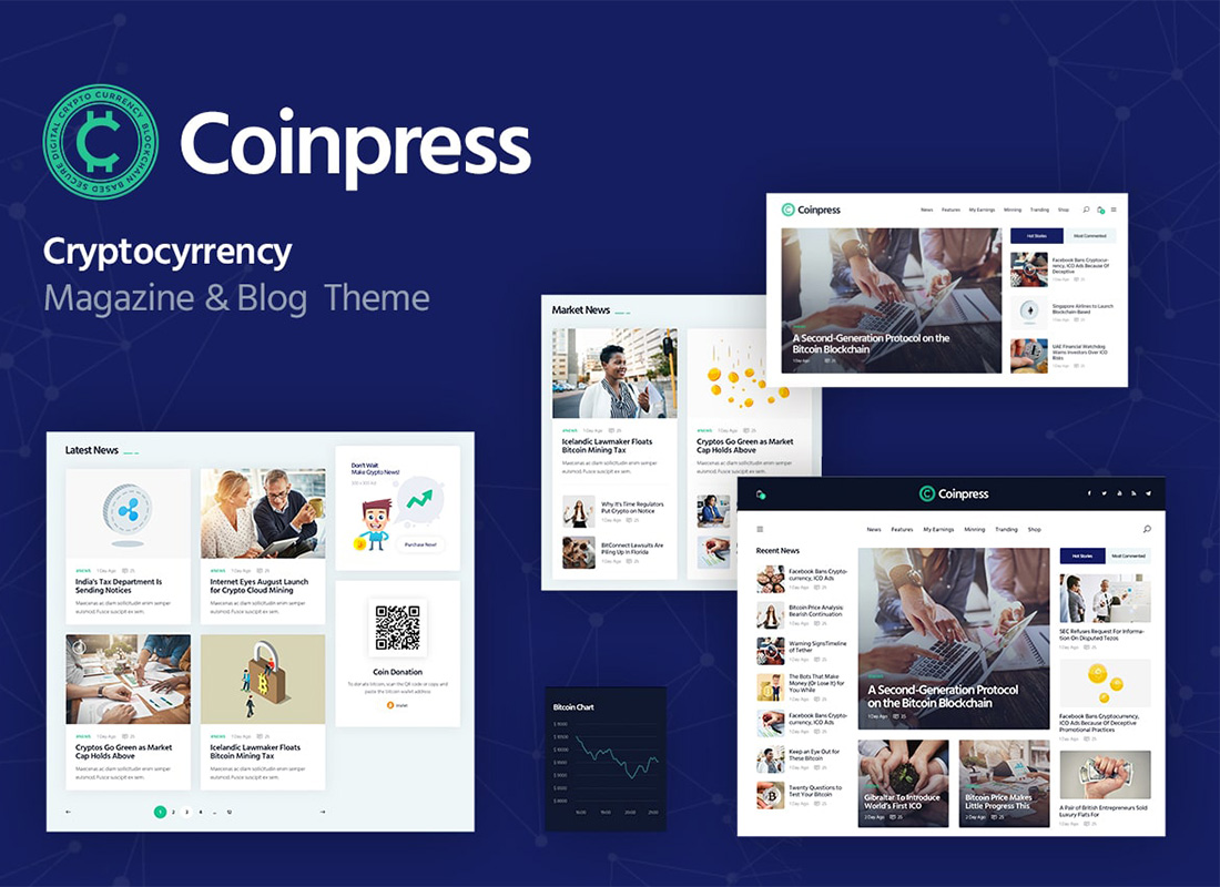 Coinpress | Cryptocurrency Magazine & Blog WordPress Theme