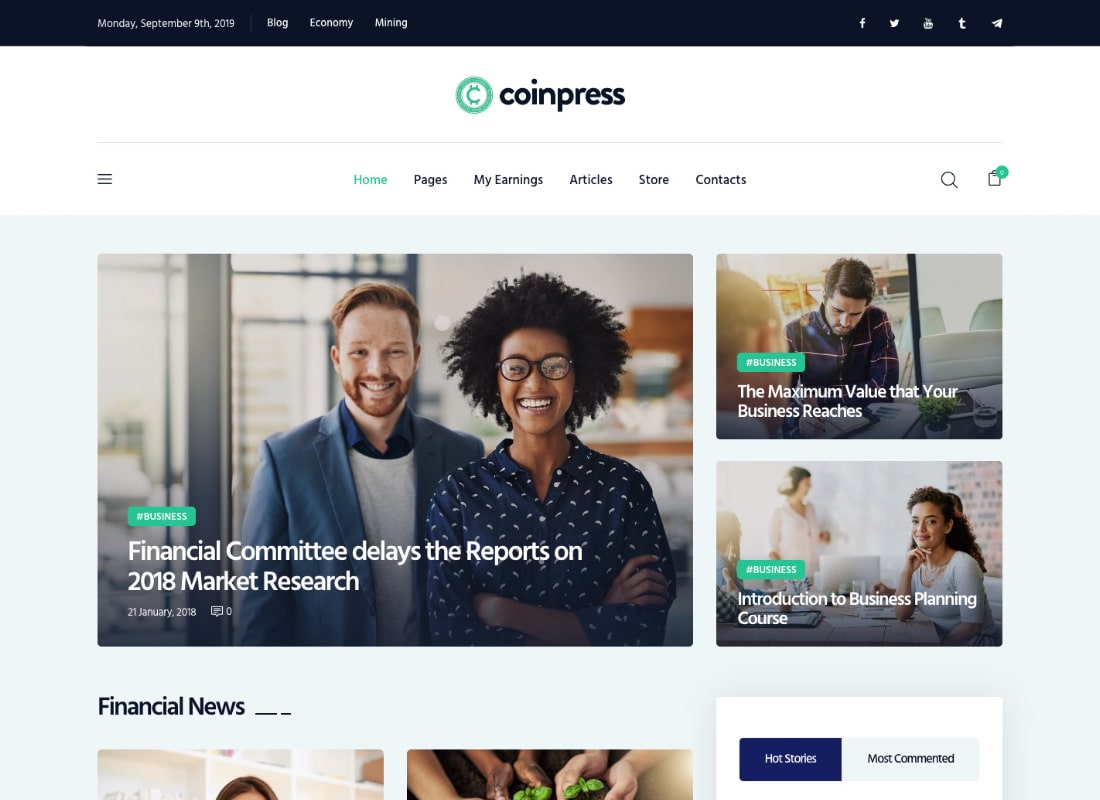 Coinpress | Cryptocurrency Magazine & Blog WordPress Theme