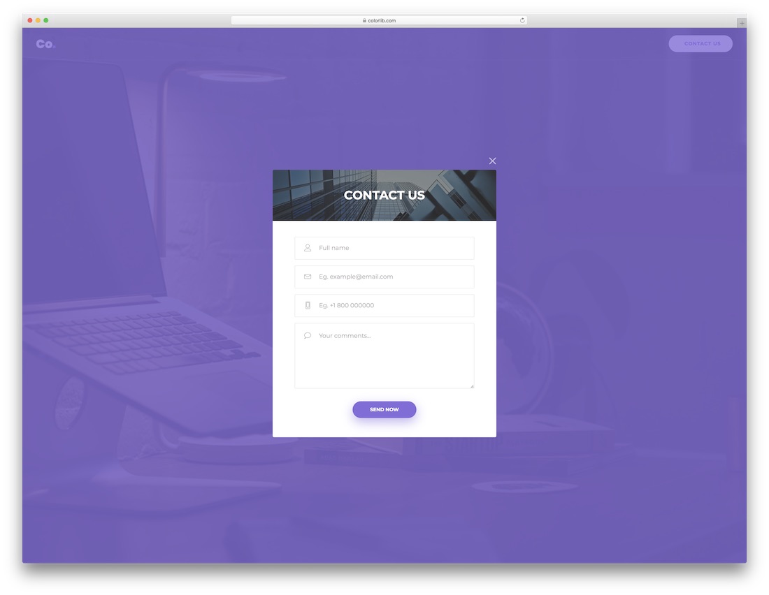 purple contact form
