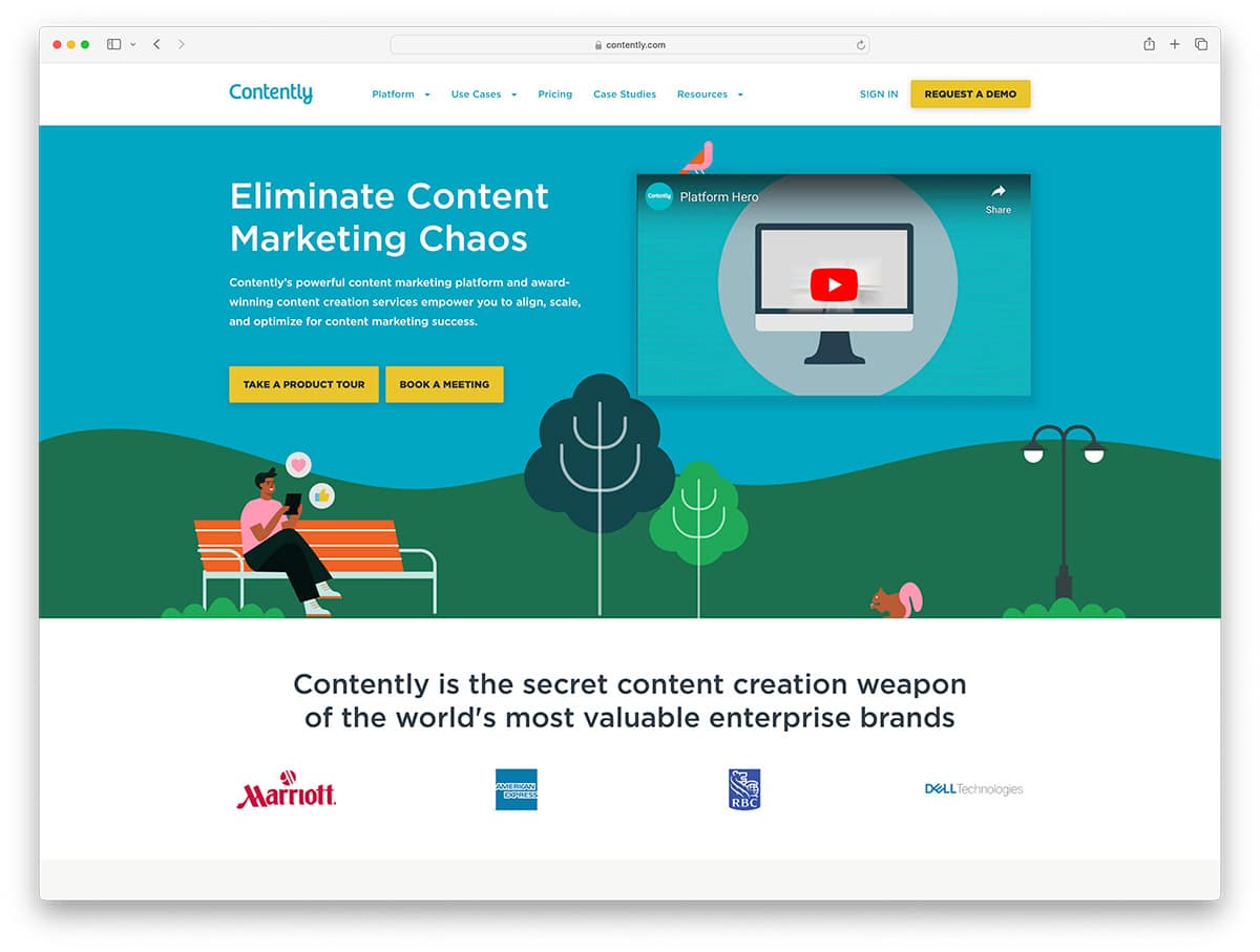 Contently - content marketing services landing page