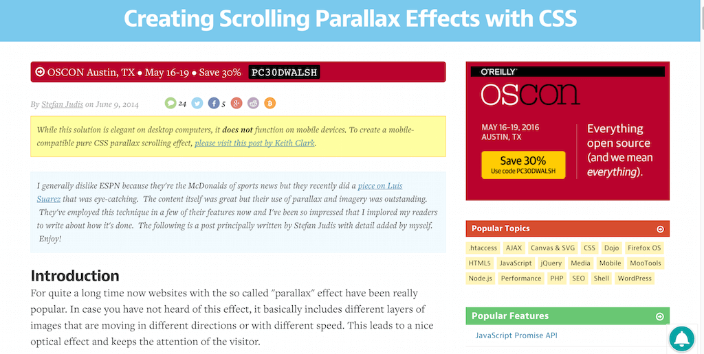 Creating Scrolling Parallax Effects with CSS