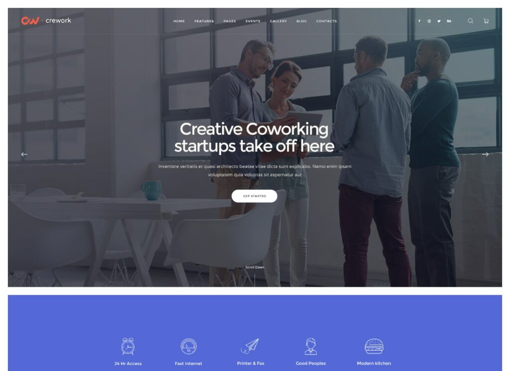 Crework | Coworking and Creative Space WordPress Theme