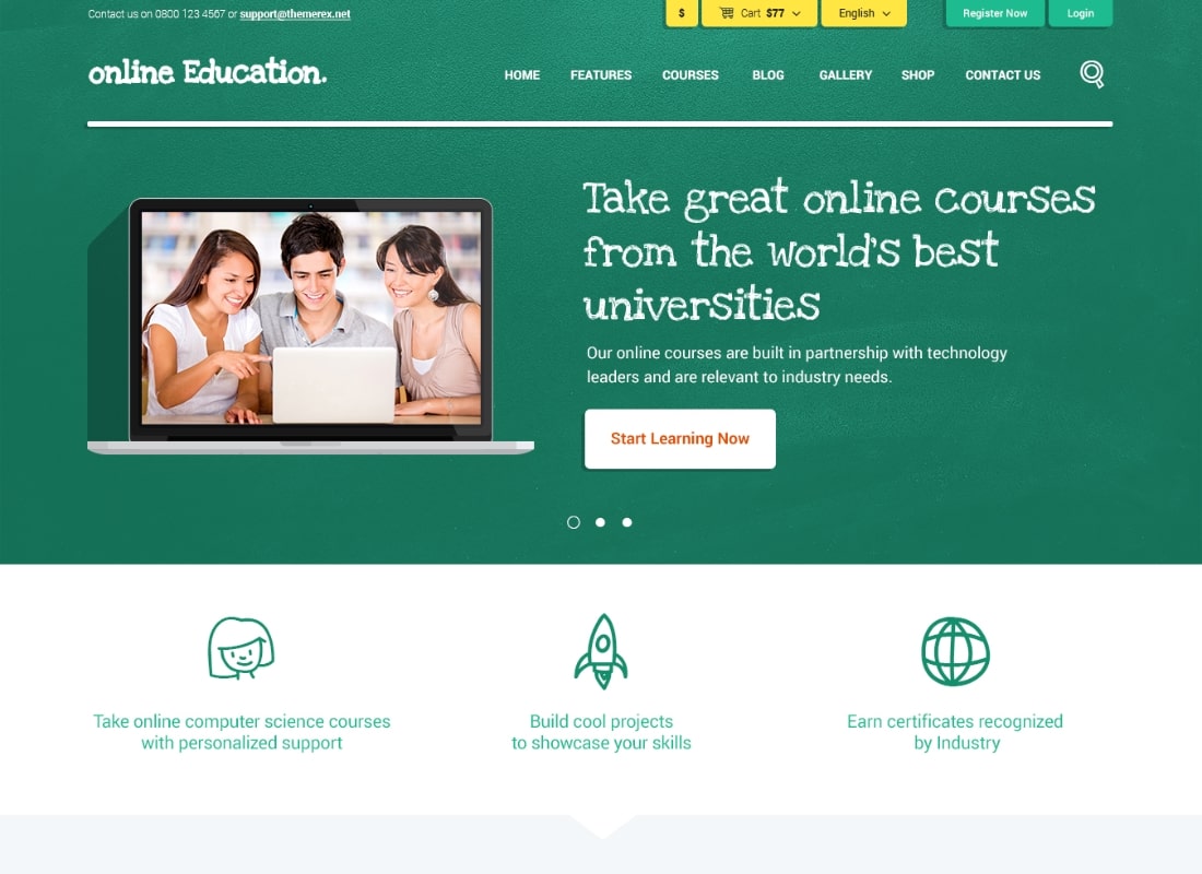 Education Center | LMS Online University & School Courses Studying WordPress Theme