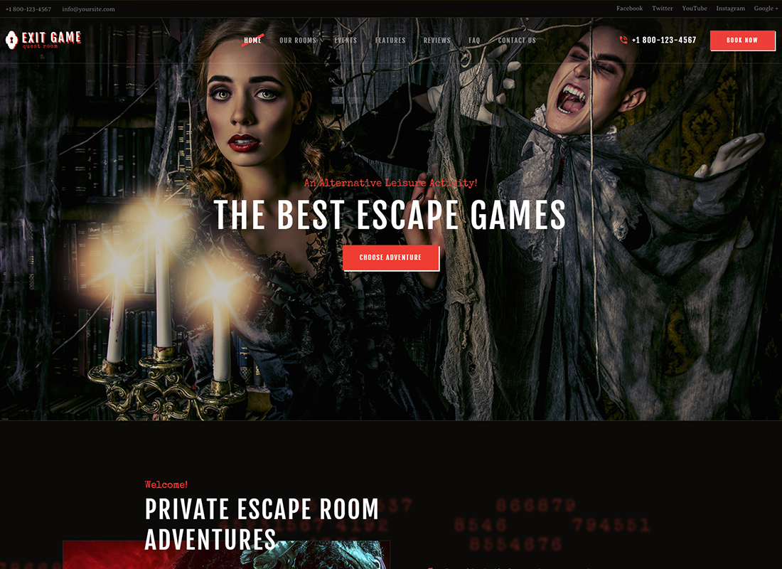 Exit Game - Real-Life Room Escape WordPress Theme