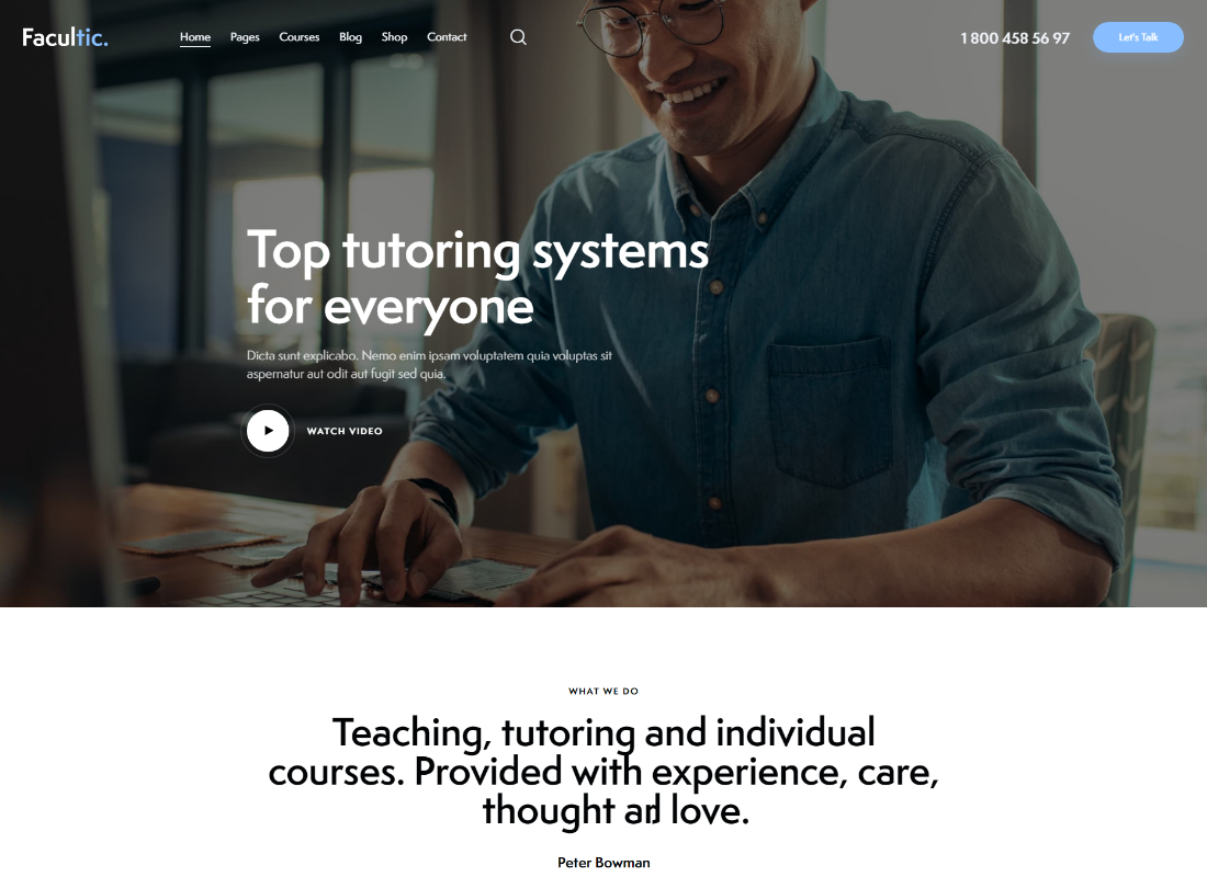 Facultic | Online Education Courses WordPress Theme