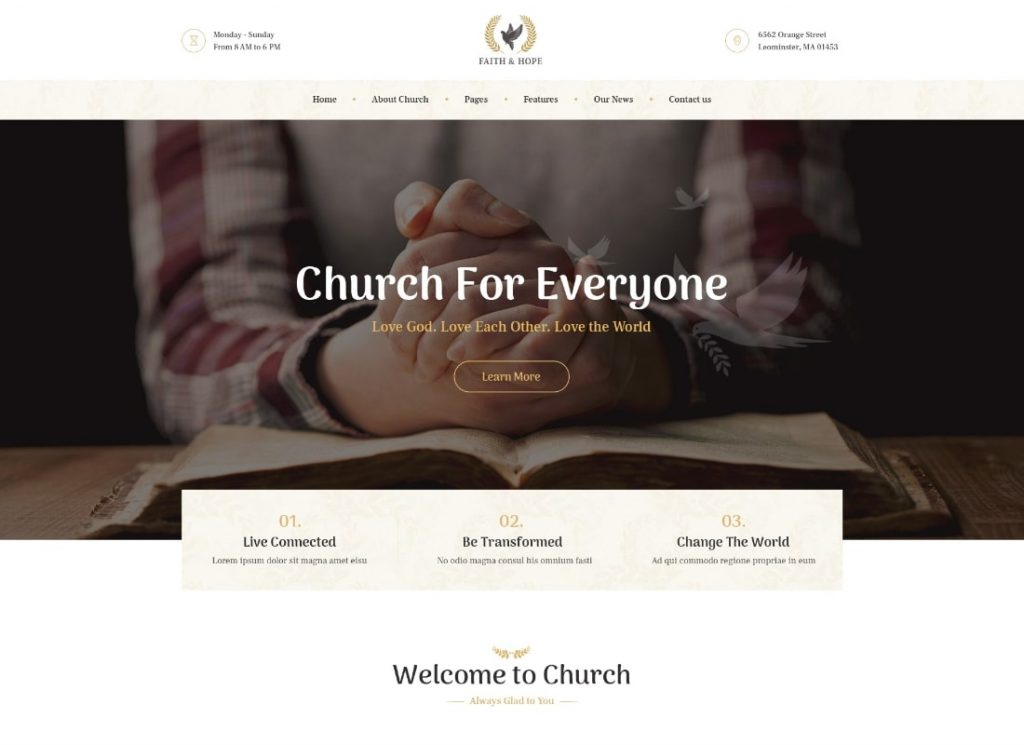 Faith & Hope | A Modern Church & Religion WordPress Theme