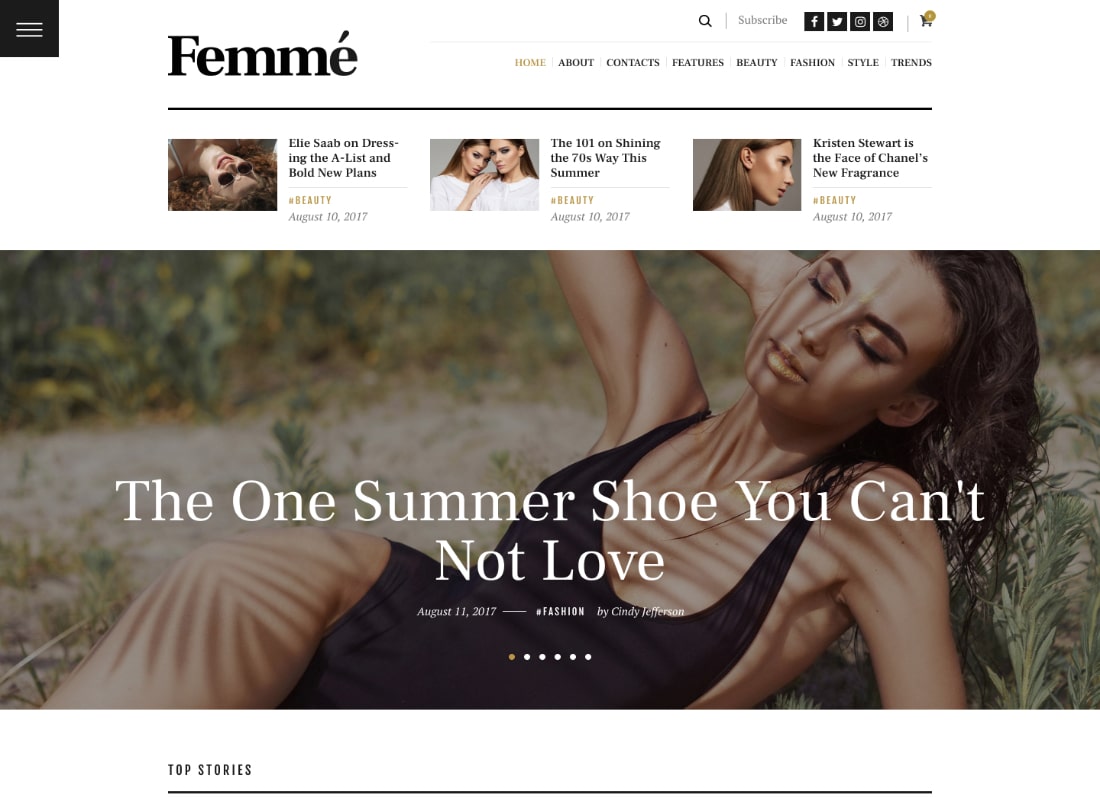 Femme | An Online Magazine & Fashion Blog WordPress Theme