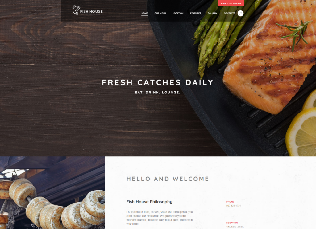 Fish House - Stylish Seafood Restaurant WordPress Theme