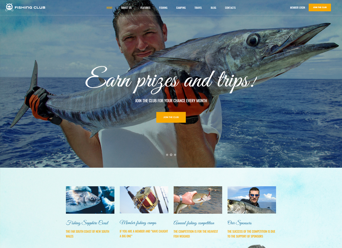 Fishing and Hunting Club WordPress Theme