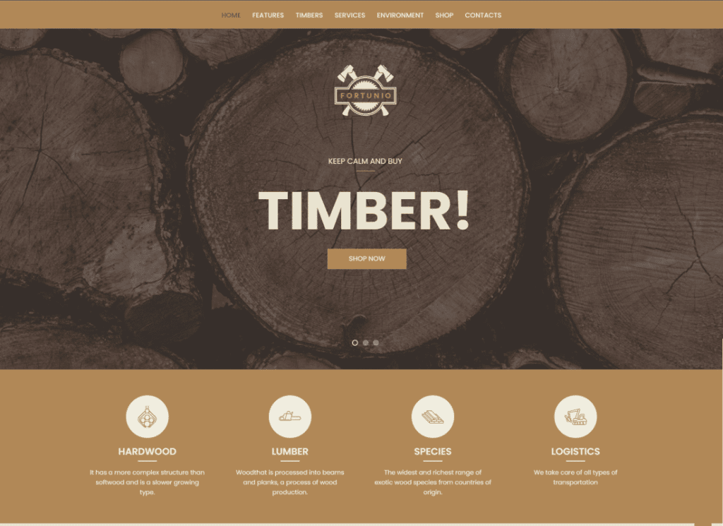 Fortunio - Timber / Forestry / Wood Manufacture WordPress Theme