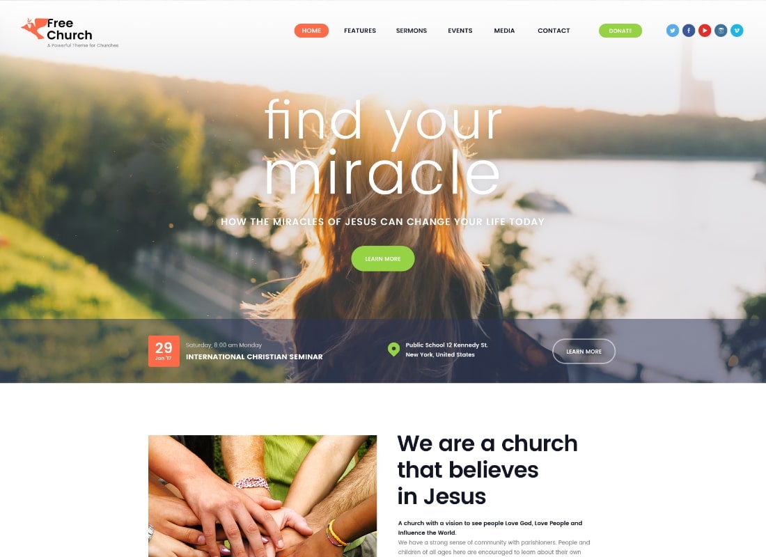 Free Church | Religion & Charity Christian WordPress Theme