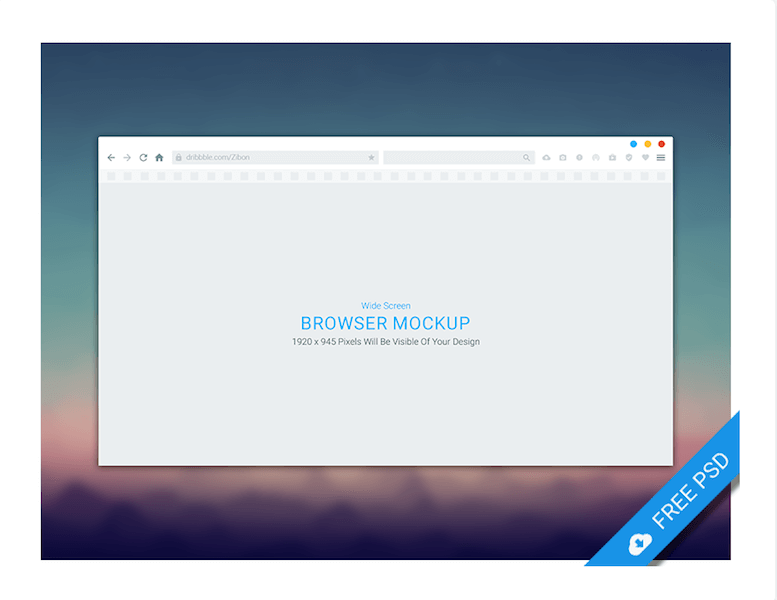 Freebie - Wide Screen Browser Mockup