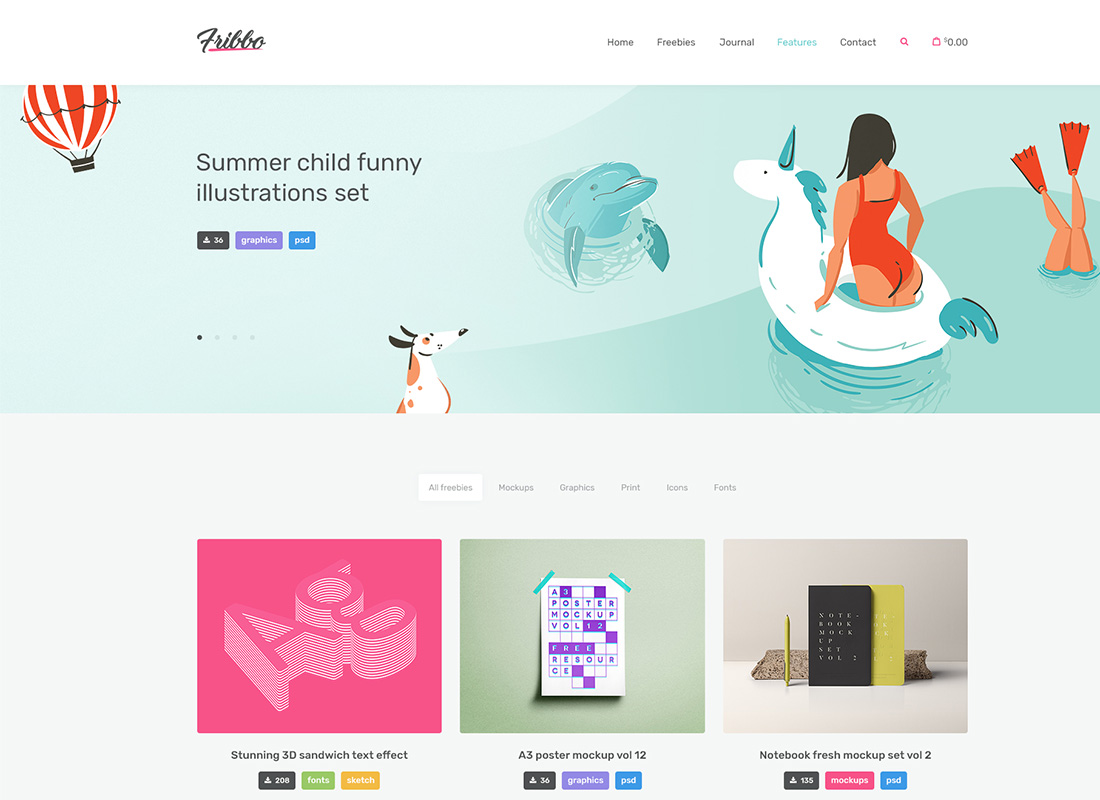 Fribbo | Freebies Blog WordPress Theme