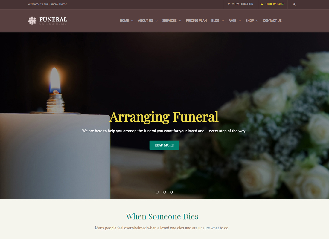 Funeral Service Responsive WordPress Theme