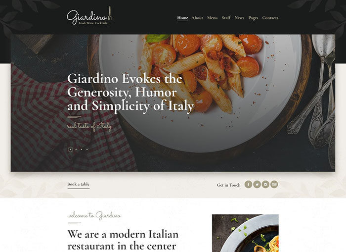 Giardino | An Italian Restaurant & Cafe WordPress Theme