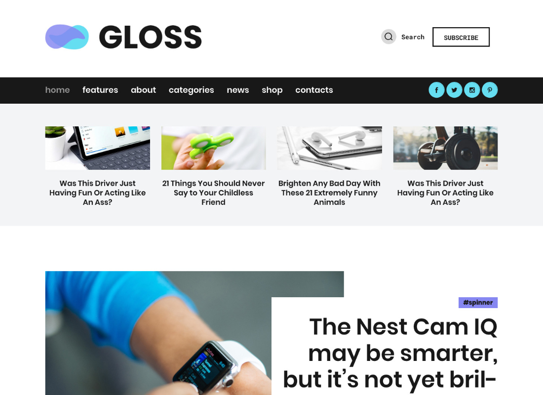 Gloss | Viral News Magazine WordPress Blog Theme