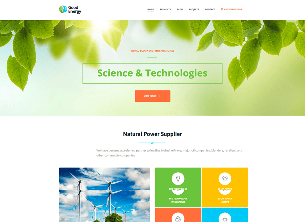 Good Energy | Ecology & Renewable Power Company WordPress Theme