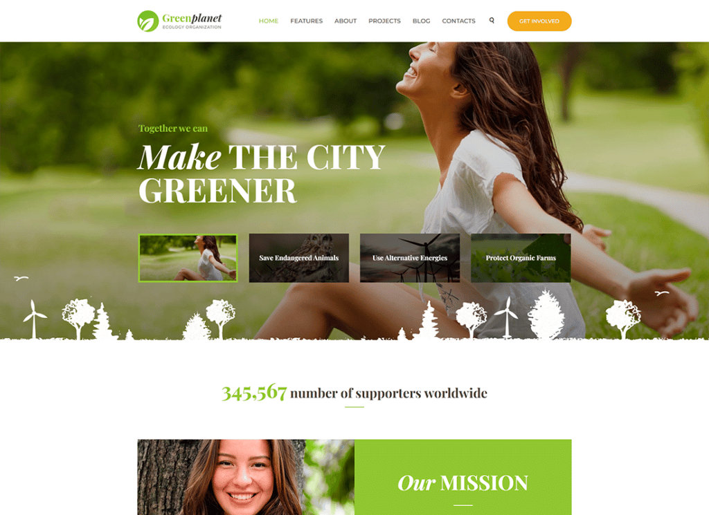Green Planet | Environmental Non-Profit Organization WordPress Theme