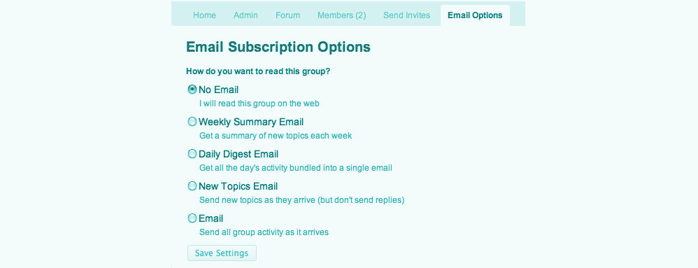 Group email subscription