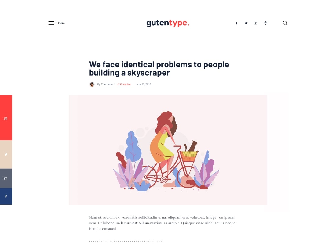 Gutentype | 100% Gutenberg WordPress Theme for Modern Blog + Elementor