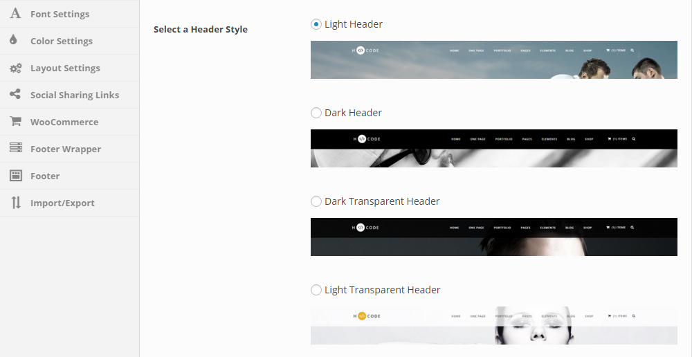 H-Code Theme Review Headers
